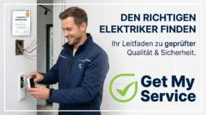 Professioneller Elektriker bei der Montage eines Schalters